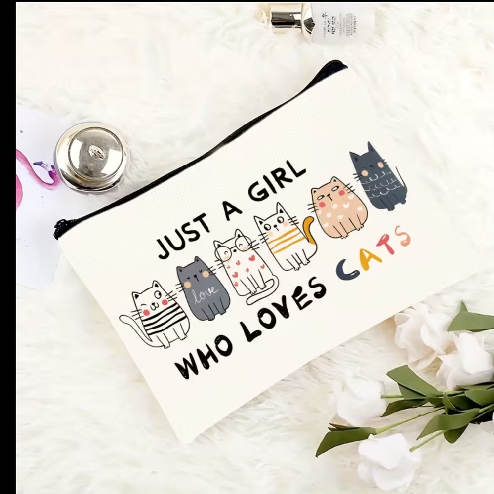 Just a girl who Loves Cats Makeup Bag 3 pack